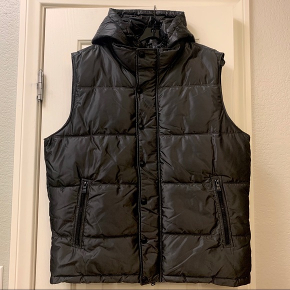 Express Mens Black Puffer Vest 